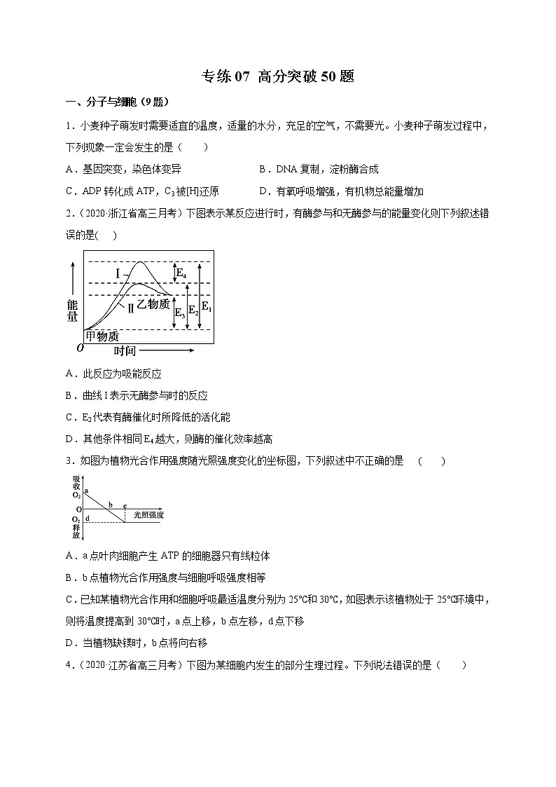 高中生物专练07 高分突破50题-2020年高考生物总复习考点必杀800题（无答案）第1页