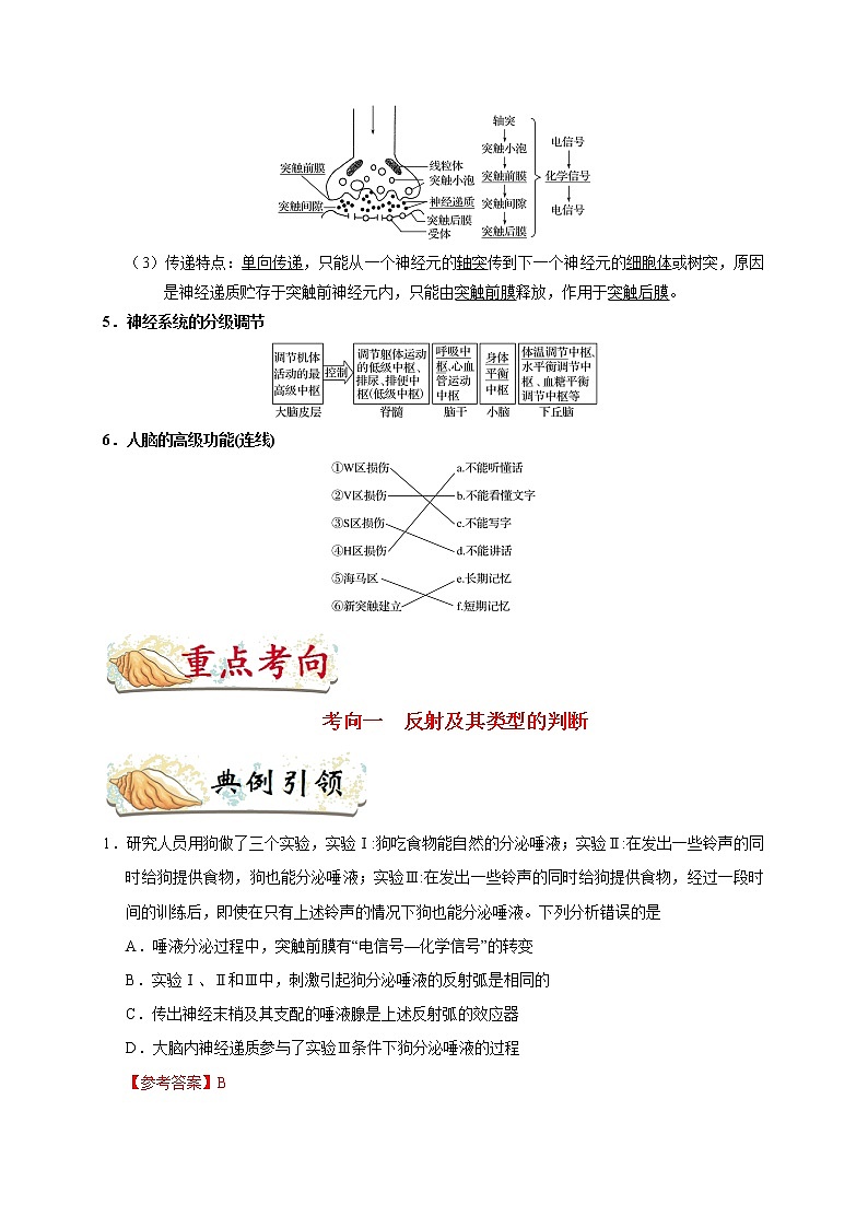 高中生物考点48 通过神经系统的调节-备战2022年高考生物考点一遍过第2页