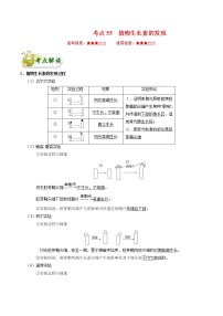 高中生物考点55 植物生长素的发现-备战2022年高考生物考点一遍过