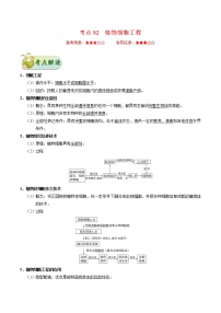 高中生物考点82 植物细胞工程-备战2022年高考生物考点一遍过