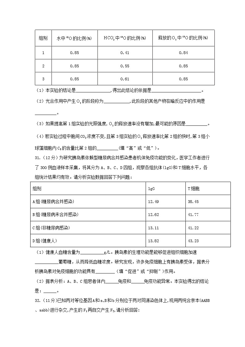 高中生物四川省泸县第四中学2019届高考生物适应性考试试题第3页