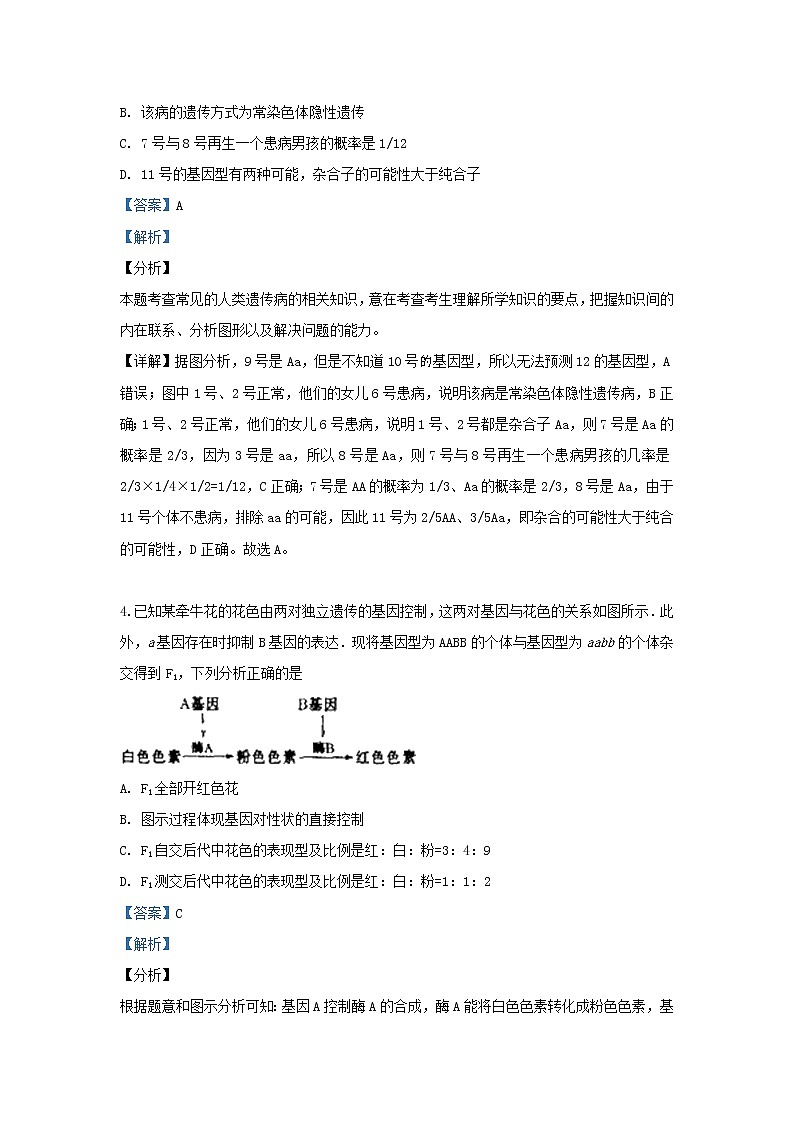 高中生物甘肃省卓尼县柳林中学2019届高三生物下学期第三次诊断考试试卷（含解析）第3页