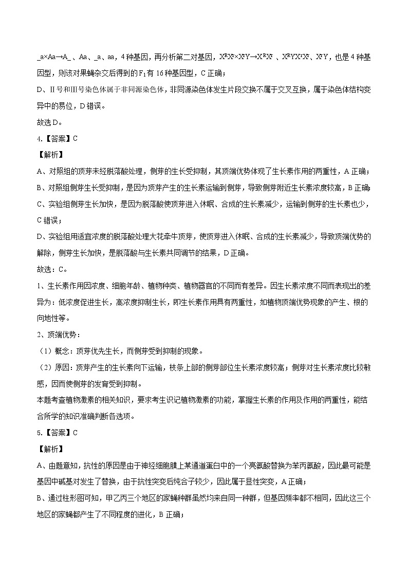 高中生物2020年高考押题预测卷01（课标Ⅱ卷）-生物（全解全析）02