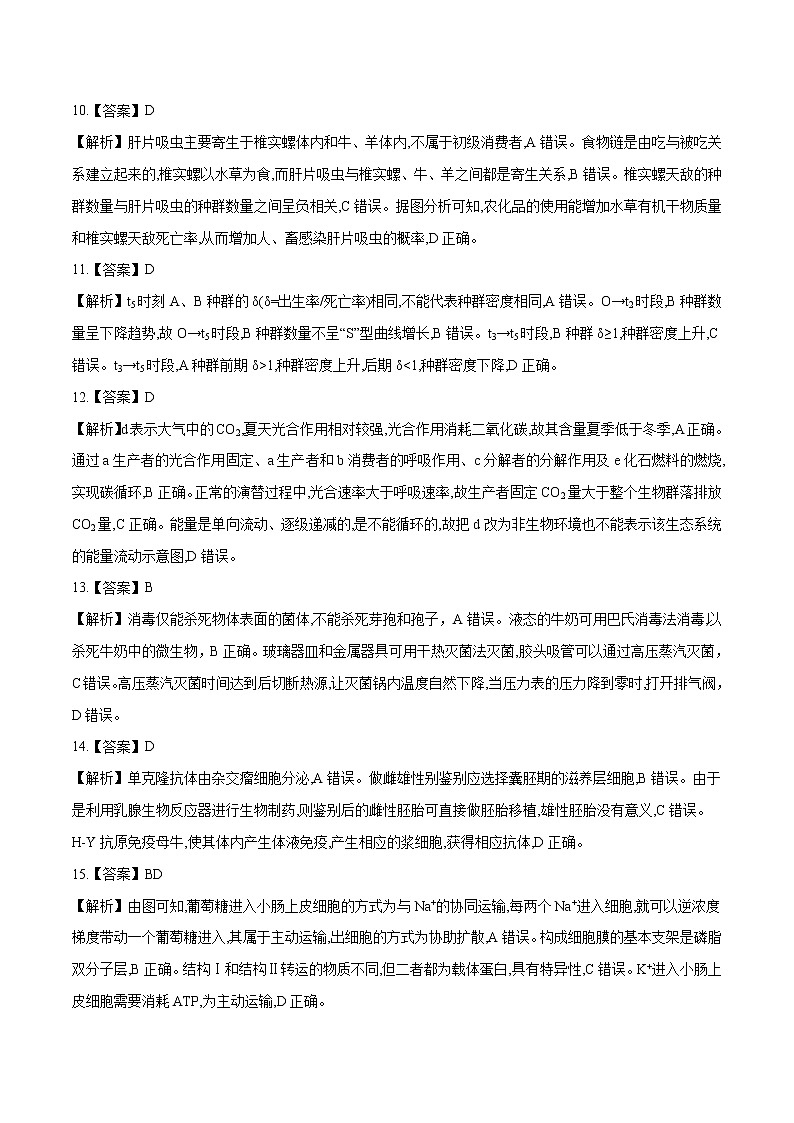 高中生物2020年高考押题预测卷01（山东卷）-生物（全解全析）03