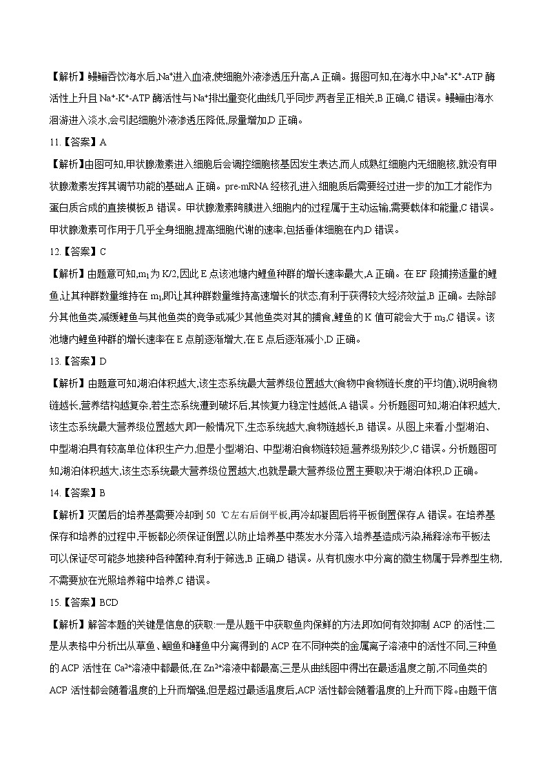 高中生物2020年高考押题预测卷03（山东卷）-生物（全解全析）03