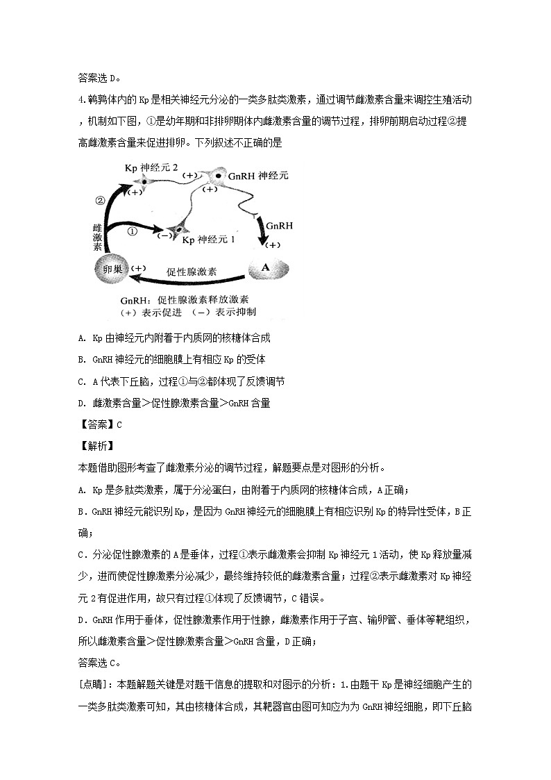 高中生物福建省南平市2018届高三生物上学期第一次综合质量检查（2月）试题（含解析）第3页