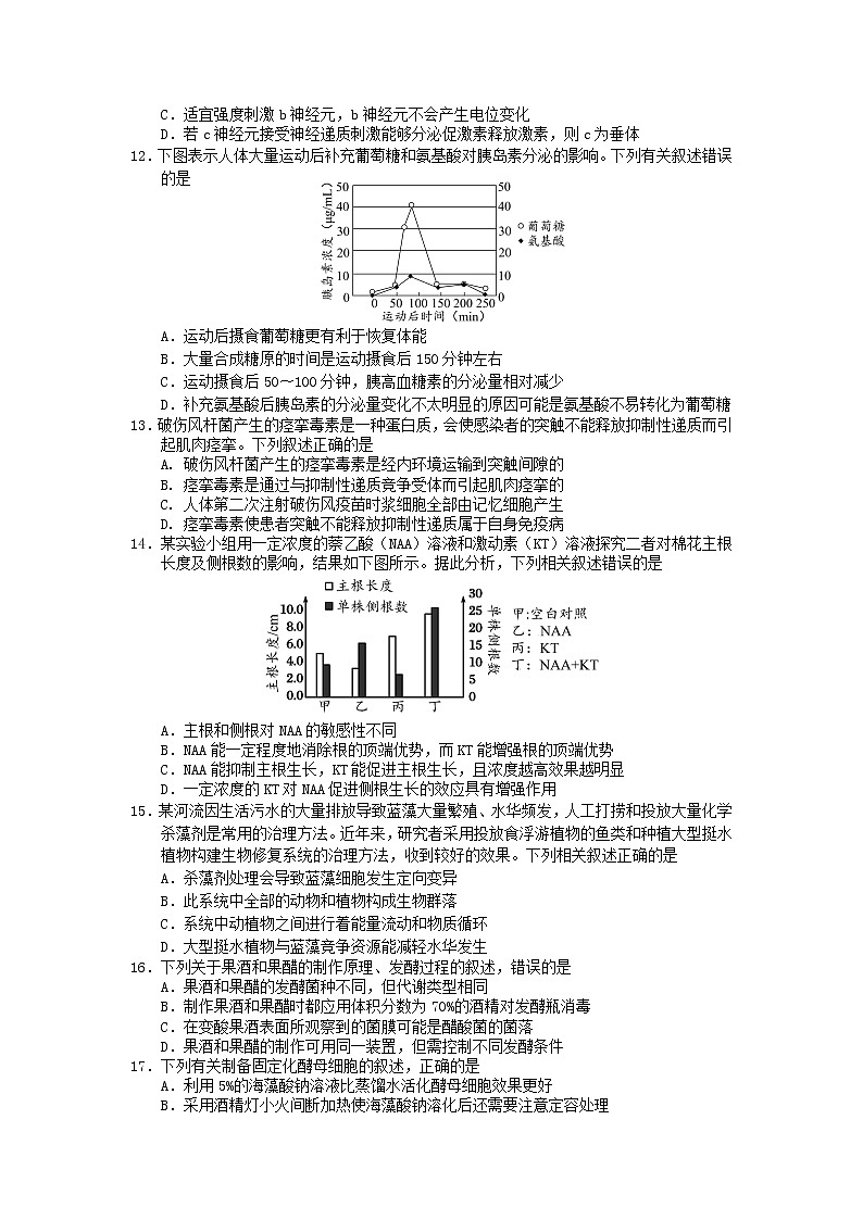 高中生物江苏省扬州中学2019届高三生物5月考前最后一卷03