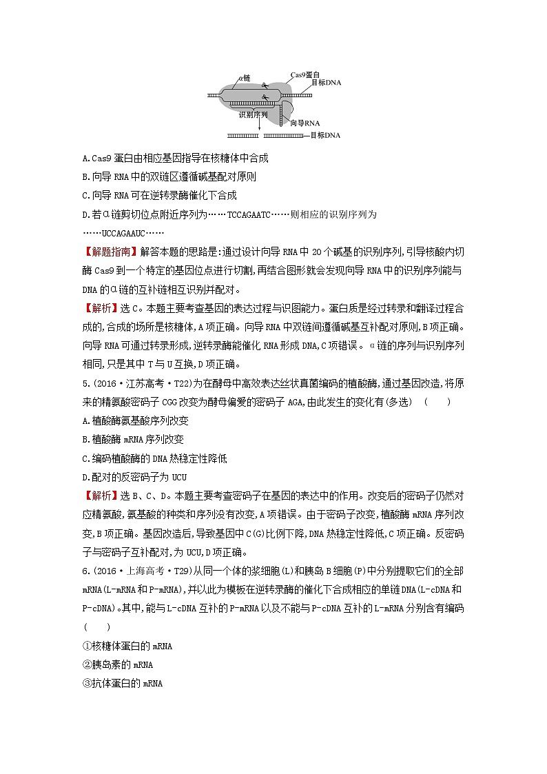 高中生物2020届高考生物一轮复习高考真题分类题库2016年知识点9遗传信息的表达含解析 262第2页