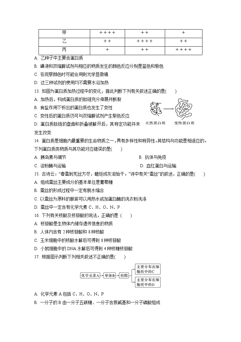 陕西省西安市长安区第一中学2022-2023学年高一生物上学期期中考试试题（Word版附解析）第3页