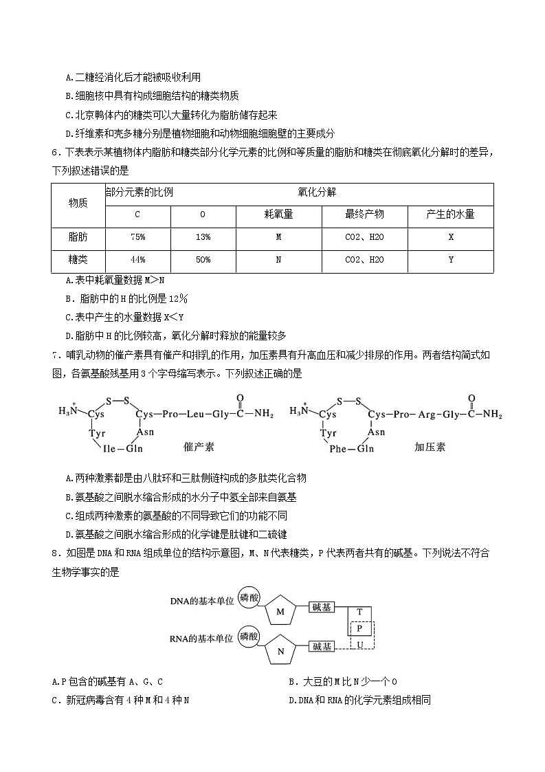 山西省大同市2022-2023学年高三生物上学期第二次学情调研测试试题（Word版附答案）第2页