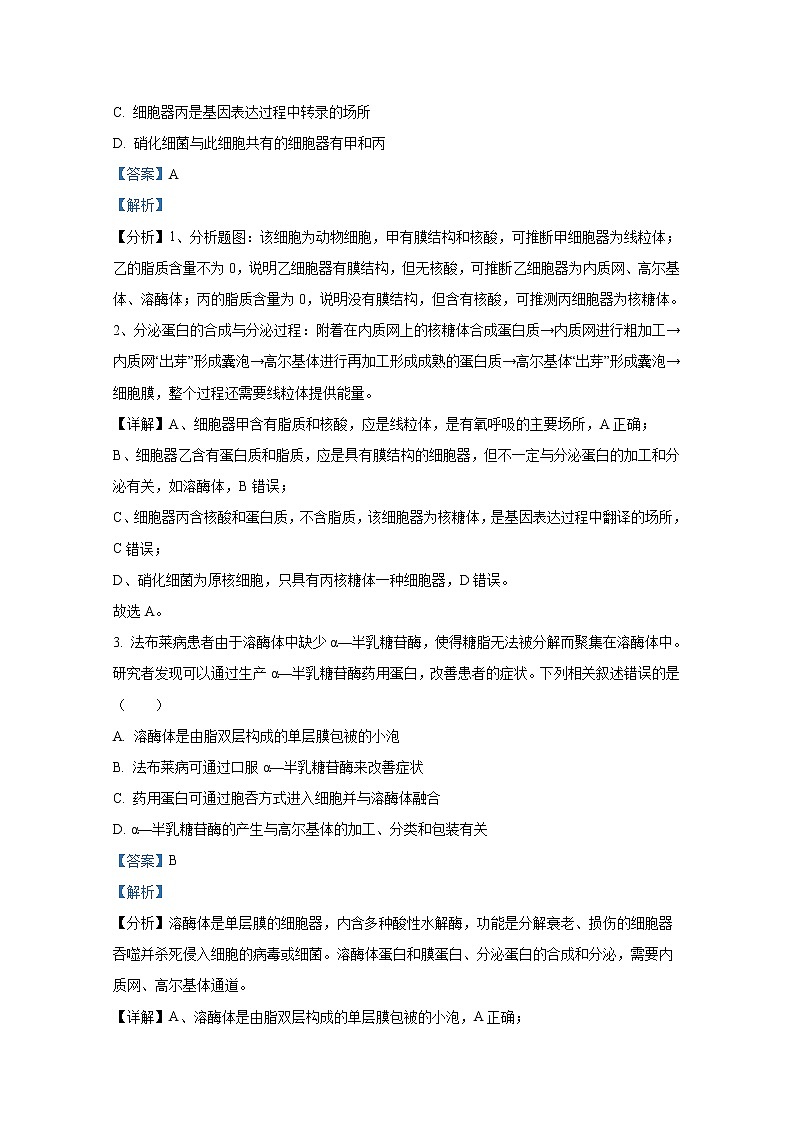 黑龙江省牡丹江市阳明区2022-2023学年高三生物上学期第四次阶段试题（Word版附解析）第2页