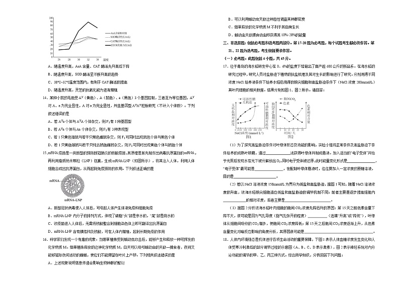 高中生物 （新高考）2020-2021学年下学期高三5月月考卷 生物（A卷）学生版03
