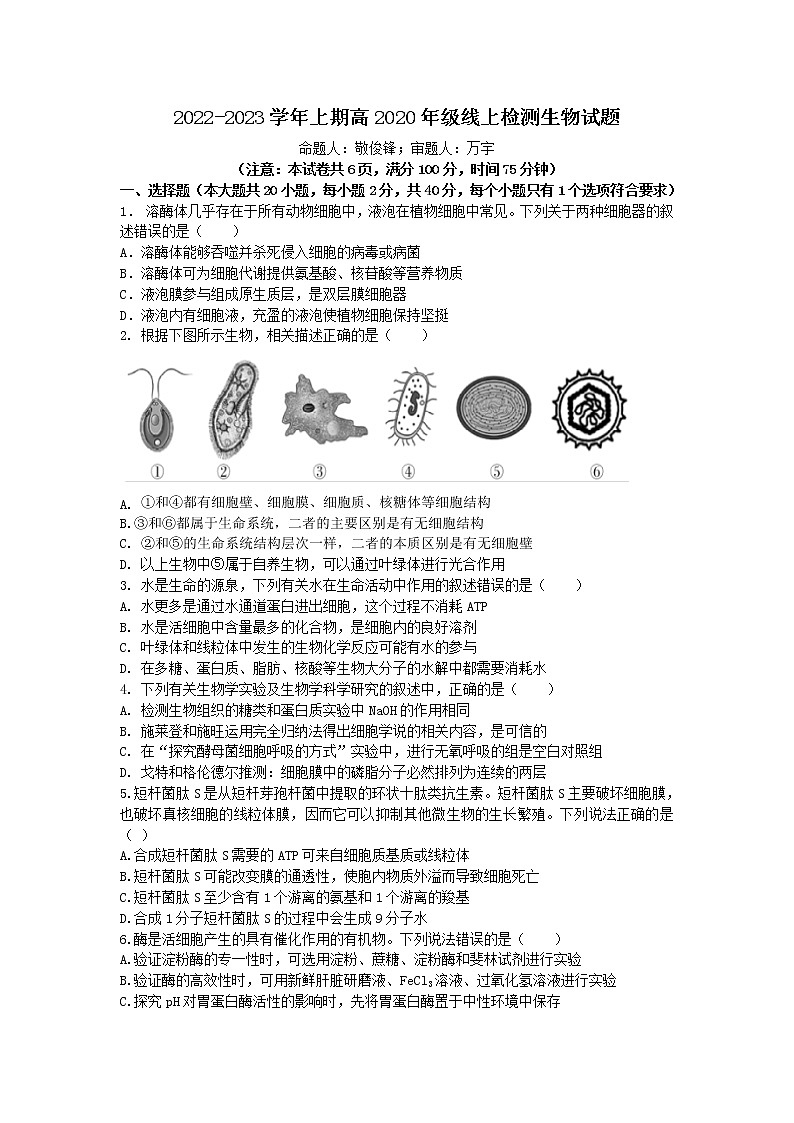 生物试题第1页
