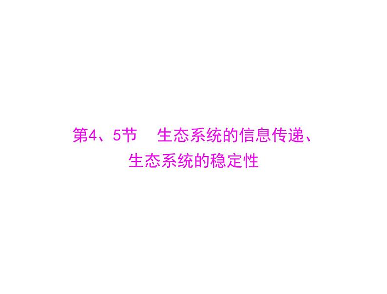 2022年《南方新课堂 高考总复习》生物 必修3 第5章 第4、5节 生态系统的信息传递、生态系统的稳定性配套课件]第1页