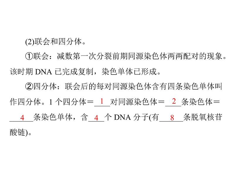 2022年《南方新课堂 高考总复习》生物 必修2 第2章 第1节 减数分裂和受精作用课件06