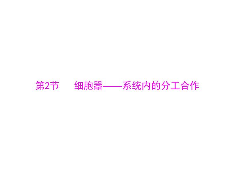 2022年《南方新课堂 高考总复习》生物 必修1 第3章 第2节 细胞器——系统内的分工合作课件01