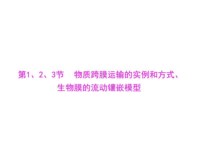 2022年《南方新课堂 高考总复习》生物 必修1 第4章 第1、2、3节 物质跨膜运输的实例和方式、生物膜的流动镶嵌模型课件第4页