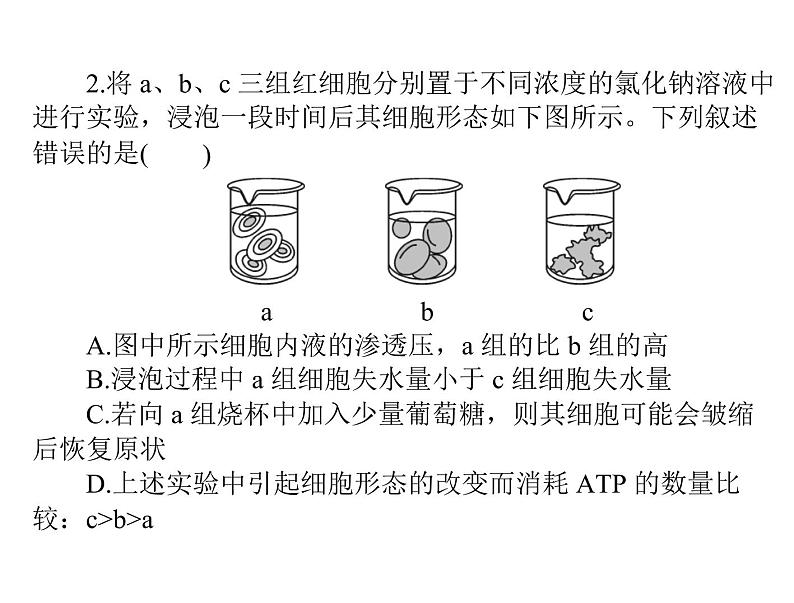 2022年《南方新课堂 高考总复习》生物 必修1 小专题二 质壁分离与复原实验及其拓展课件第5页