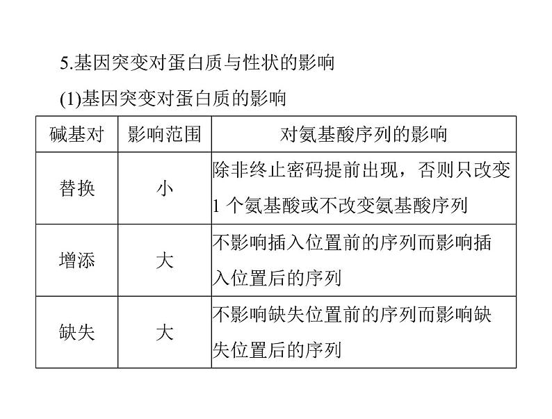 2022年《南方新课堂 高考总复习》生物 必修2 第5章 第1节 基因突变和基因重组课件08