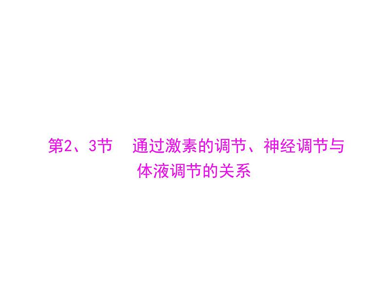 2022年《南方新课堂 高考总复习》生物 必修3 第2章 第2、3节 通过激素的调节、神经调节与体液调节的关系课件01