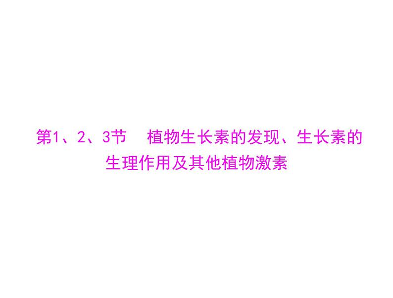 2022年《南方新课堂 高考总复习》生物必修3 第3章 第1、2、3节 植物生长素的发现、生长素的生理作用及其他植物激素课件04