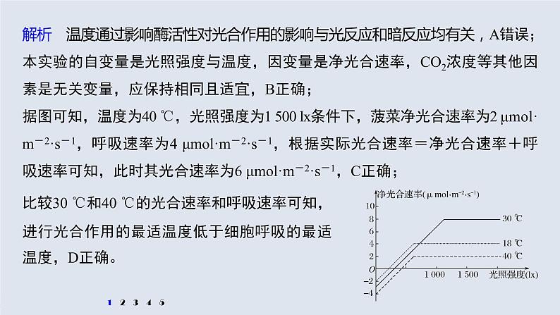 高中生物2022年高考生物一轮复习 第3单元 强化练6　光合作用和细胞呼吸的综合曲线课件PPT第3页