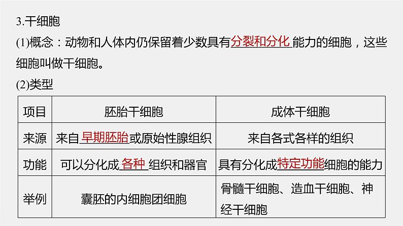 高中生物2022年高考生物一轮复习 第4单元 第13讲　细胞的分化、衰老、凋亡与癌变课件PPT第8页