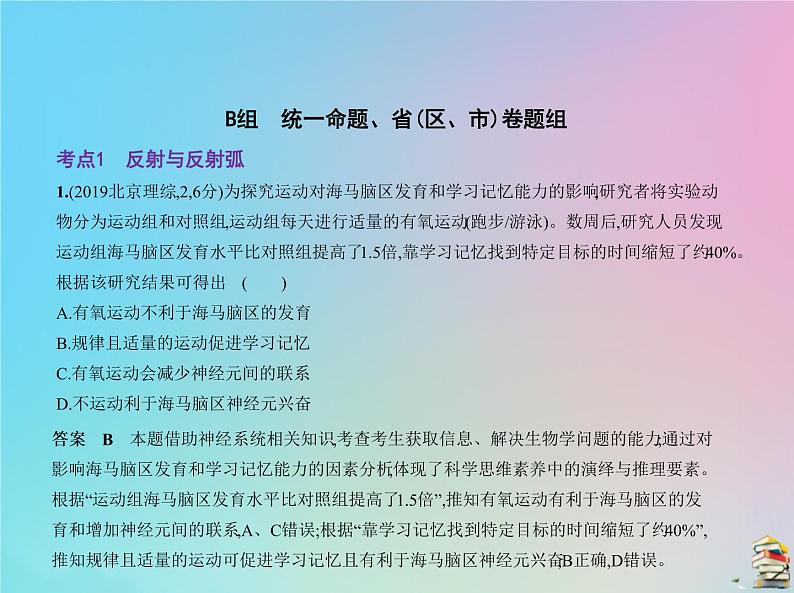 高中生物2020届高考生物一轮复习专题17人和高等动物的神经调节课件第3页