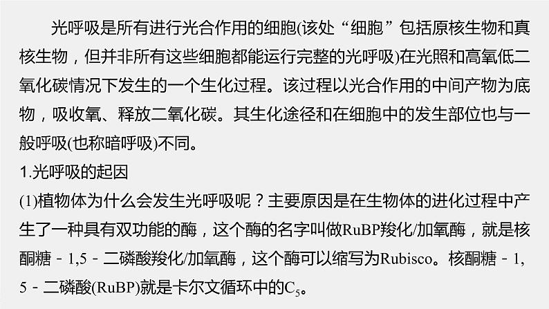 高中生物2023年高考生物一轮复习（新人教新高考） 第3单元 解惑练2　光呼吸课件PPT第2页