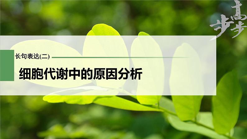 高中生物2023年高考生物一轮复习（新人教新高考） 第3单元 长句表达(二)　细胞代谢中的原因分析课件PPT第1页