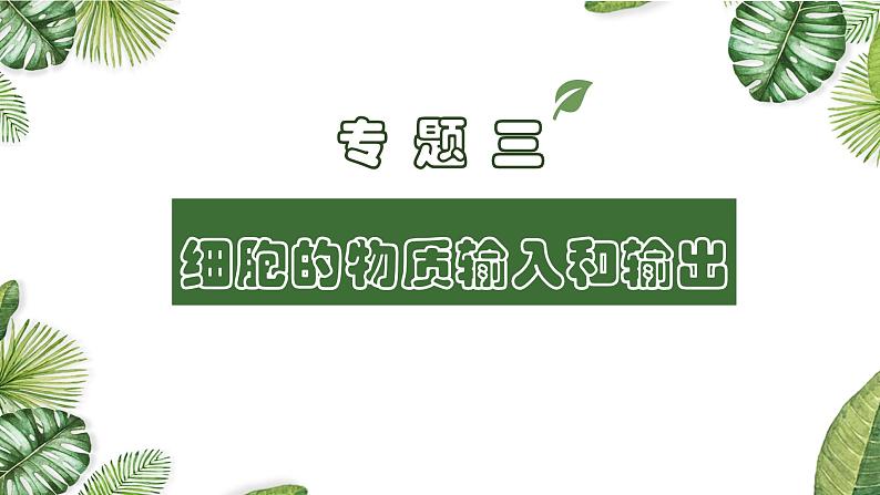 高中生物专题03 细胞的物质输入和输出-2021年高考备考生物一轮复习课件第1页