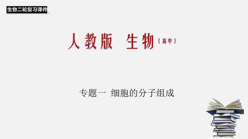 高中生物专题01 细胞的分子组成-2020年高考备考生物二轮复习课件第1页