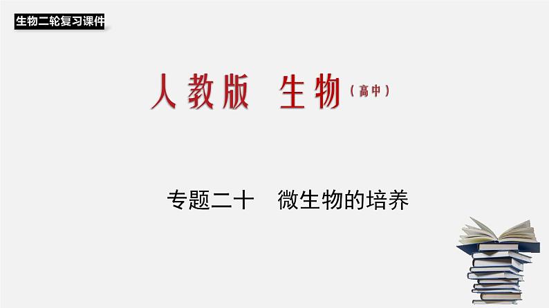 高中生物专题20 微生物的培养-2020年高考备考生物二轮复习课件第1页