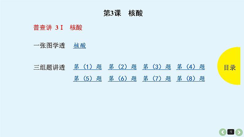 高中生物高考生物（全国版）一轮复习课件：第3课-核酸第1页