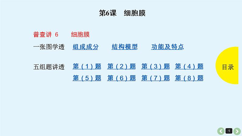 高中生物高考生物（全国版）一轮复习课件：第6课-细胞膜第1页