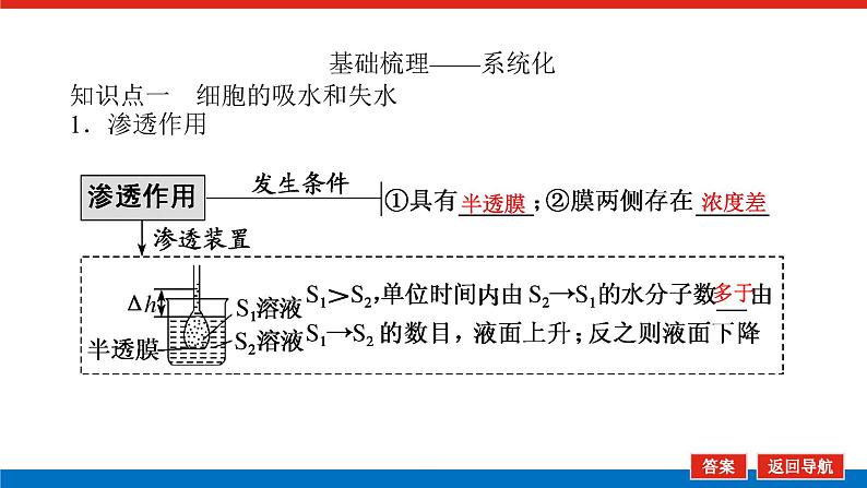 2023高考生物(统考版)复习课件 必修①第二单元3物质跨膜运输的实例与方式第5页