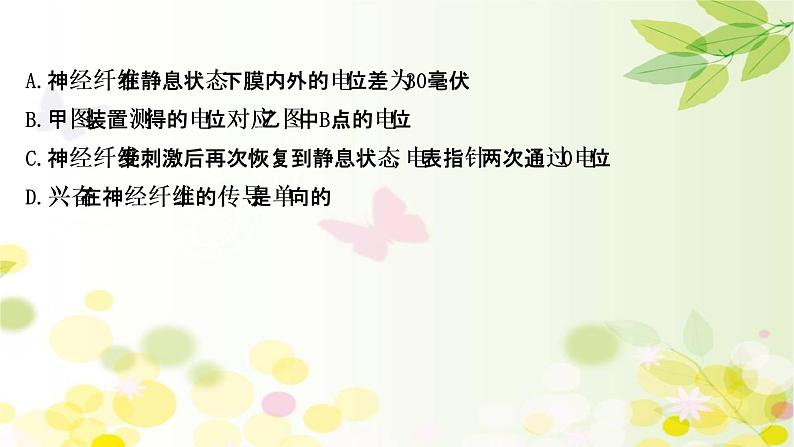 高中生物2022届新教材一轮复习人教版 核心素养微专题之科学思维（七）膜电位的测定 课件第3页