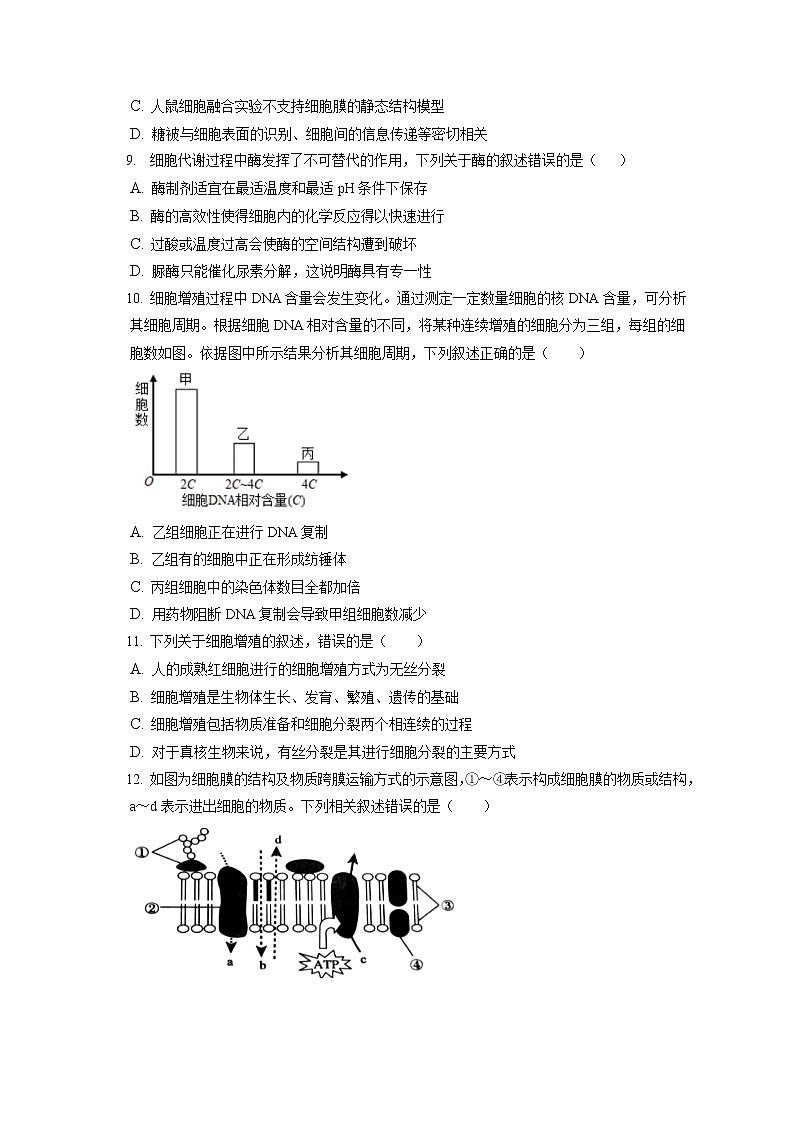 2021-2022学年辽宁省大连市高一（上）期末生物试卷（含答案解析）第2页