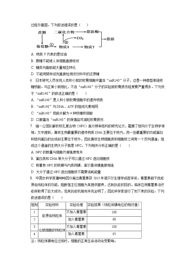 2021-2022学年山东省济宁市高一（上）期末生物试卷（含答案解析）02