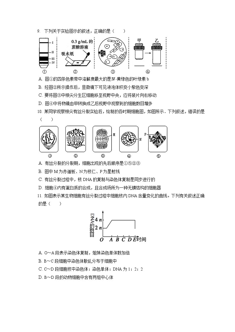 2021-2022学年天津市耀华中学高一（上）期末生物试卷（含答案解析）卷02