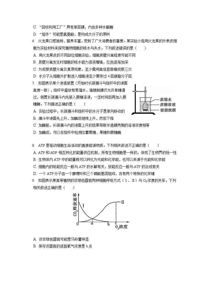 2021-2022学年辽宁省抚顺市六校高一（上）期末生物试卷（含答案解析）第2页