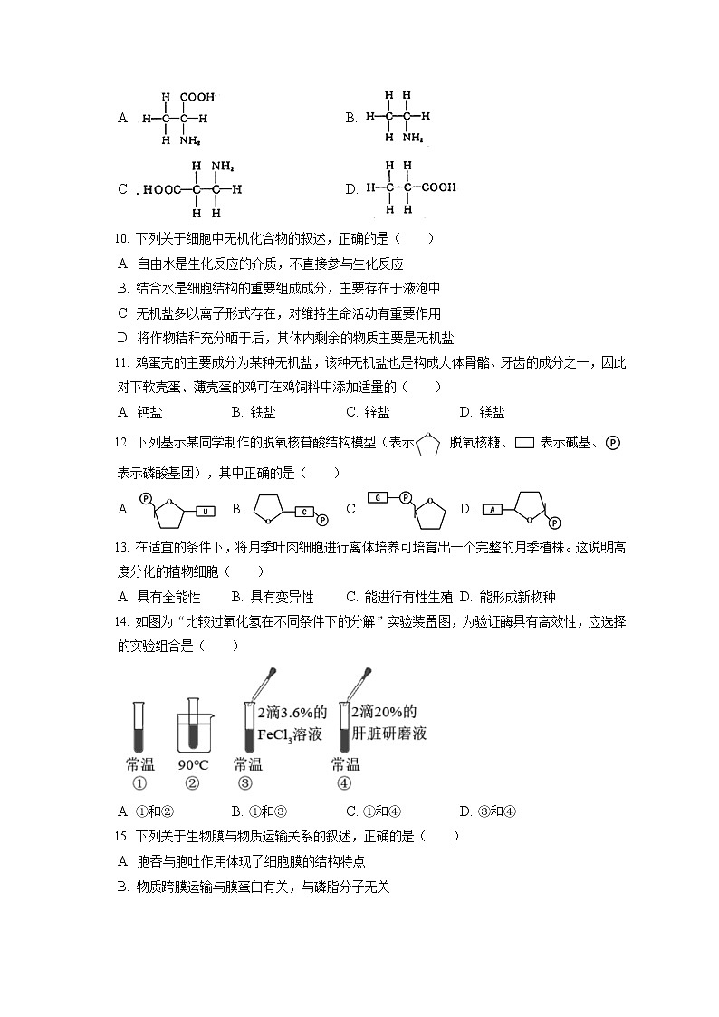 2021-2022学年吉林省辽源市西安区田家炳高级中学友好学校高一（上）期末生物试卷（含答案解析）02
