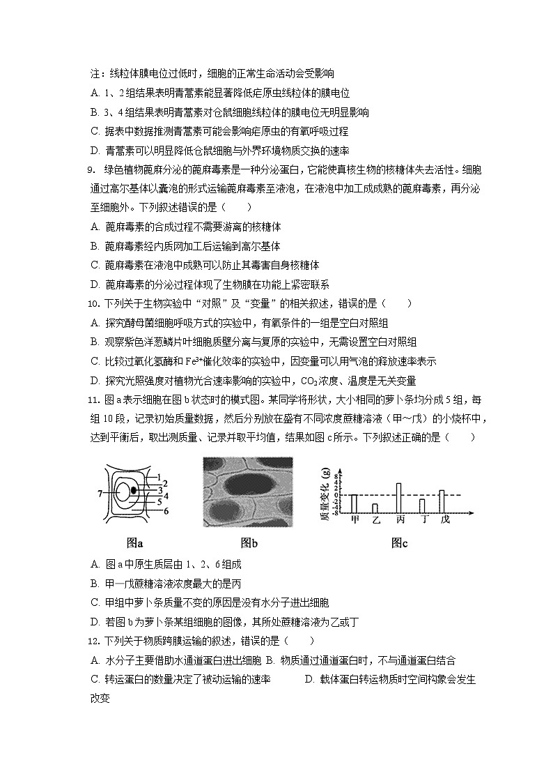 2021-2022学年山东省济宁市曲阜一中高一（上）期末生物试卷（含答案解析）第3页