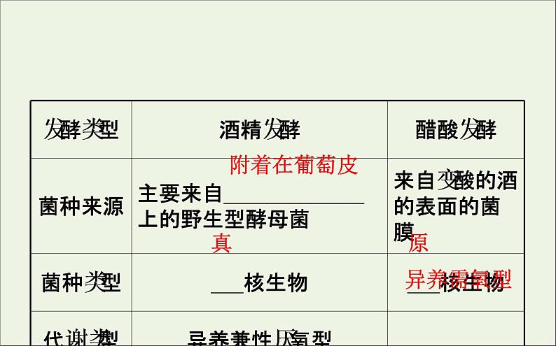 高中生物2020届高考生物一轮复习1.1传统发酵技术的应用课件选修05