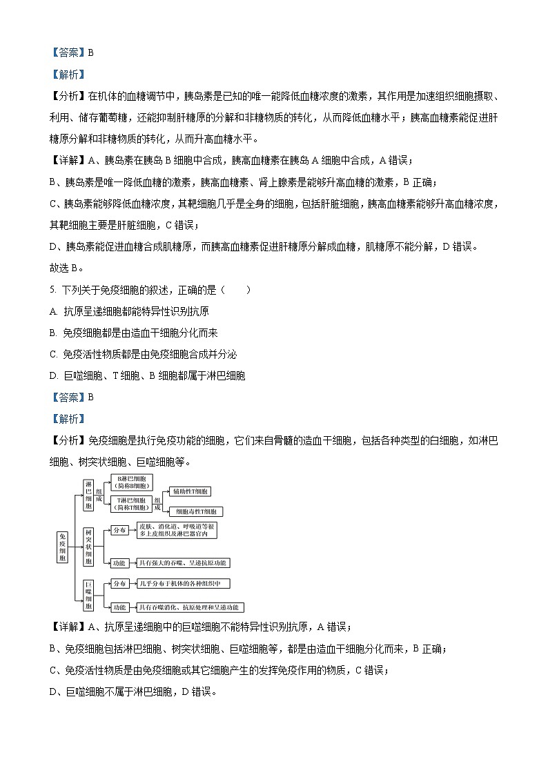 湖南省永州市2021-2022学年高二上学期期末质量监测生物试题含解析第3页
