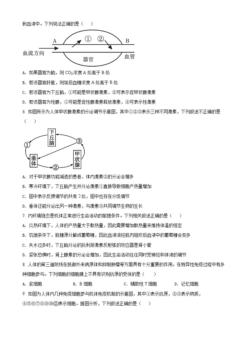 2022油田十一中高二上学期期末考试生物试题含解析02