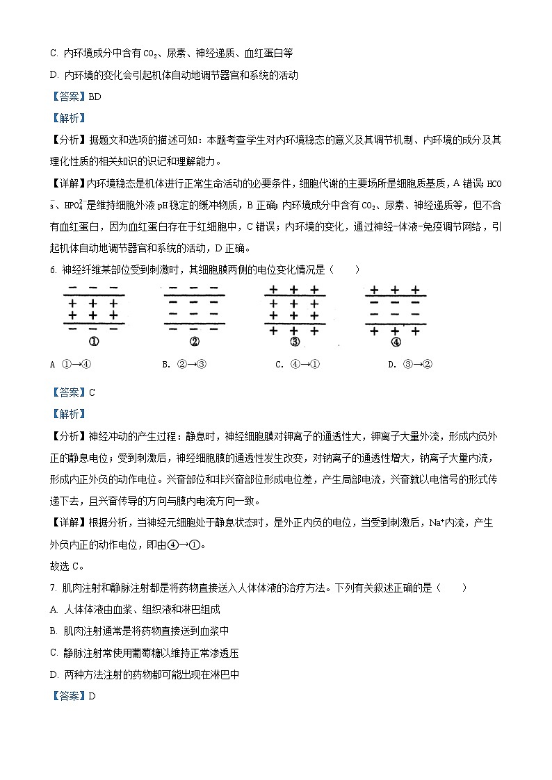 四川省内江市2021-2022学年高二上学期期末检测题生物试题含解析第3页