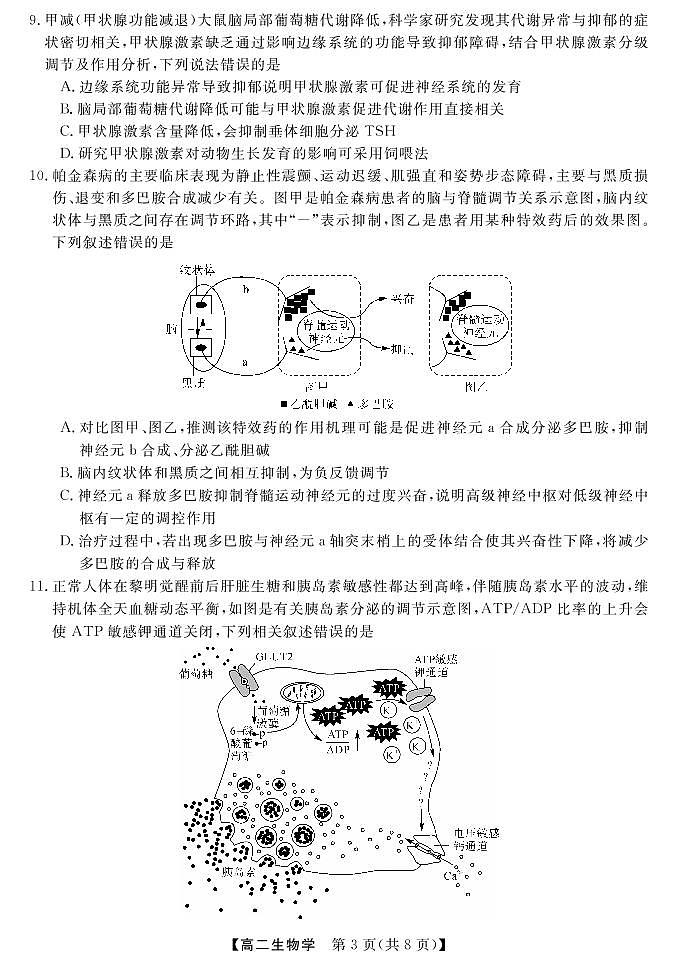 湖湘教育可联合体2022下学期高二期中考试生物试卷第3页