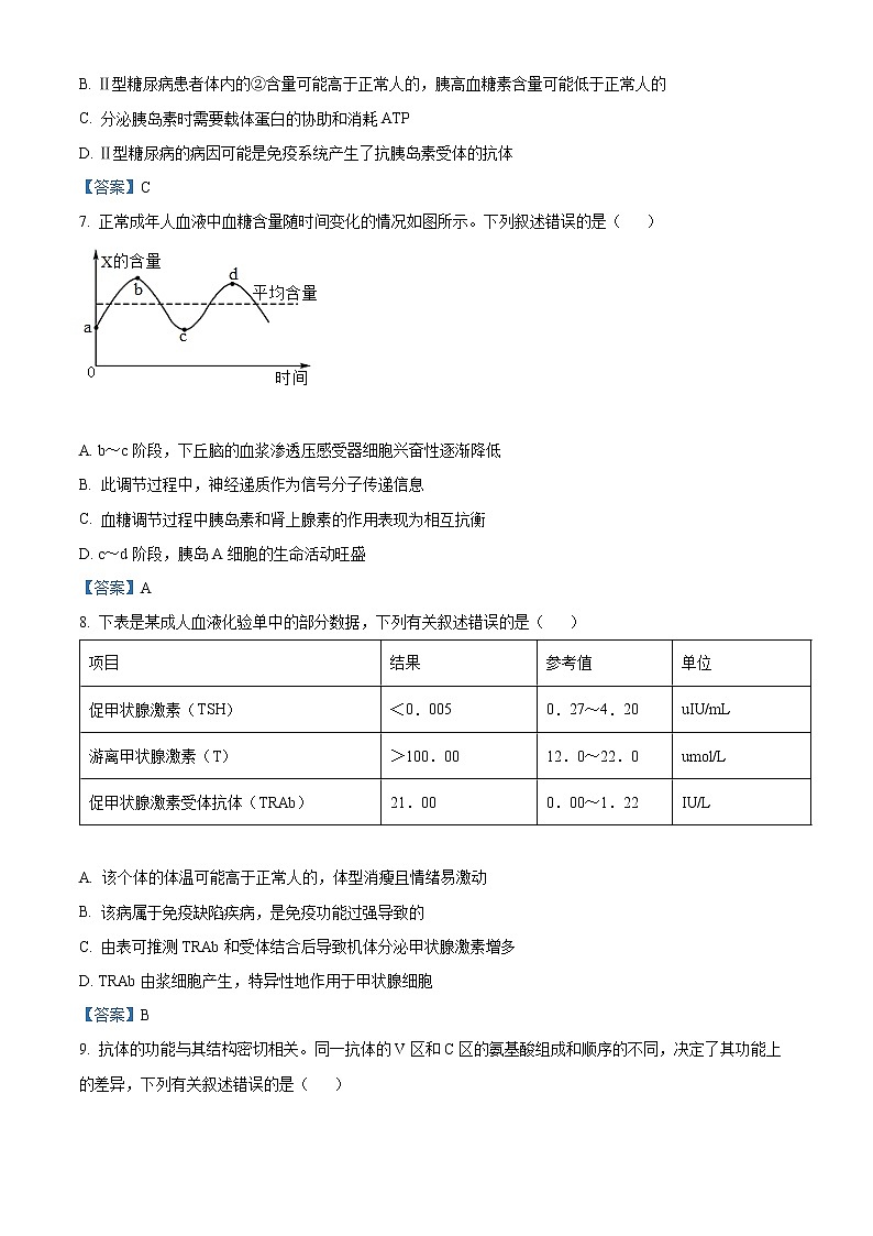 2022新乡高二上学期期末生物试题含答案第3页