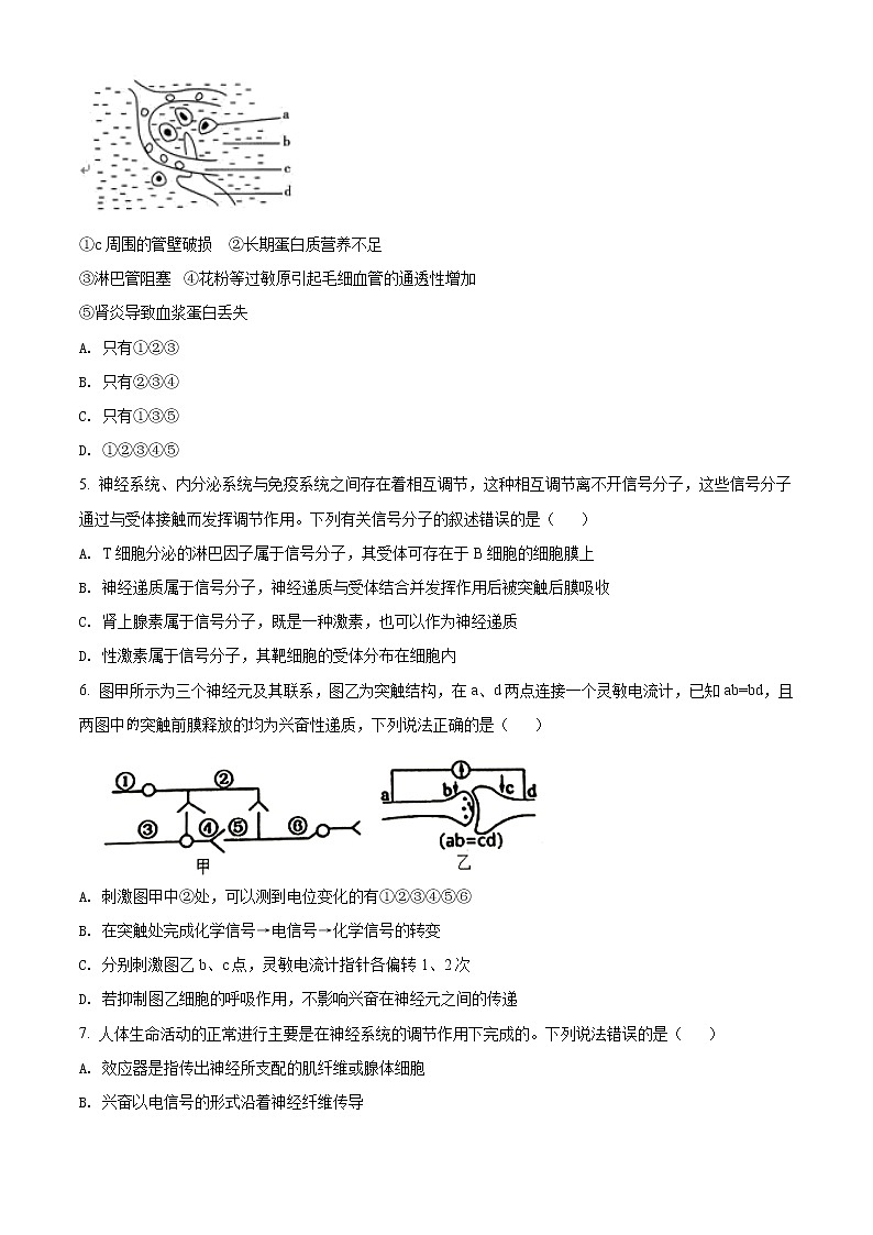 河南省南阳市2021-2022学年高二上学期期终质量评估生物试题无答案第2页